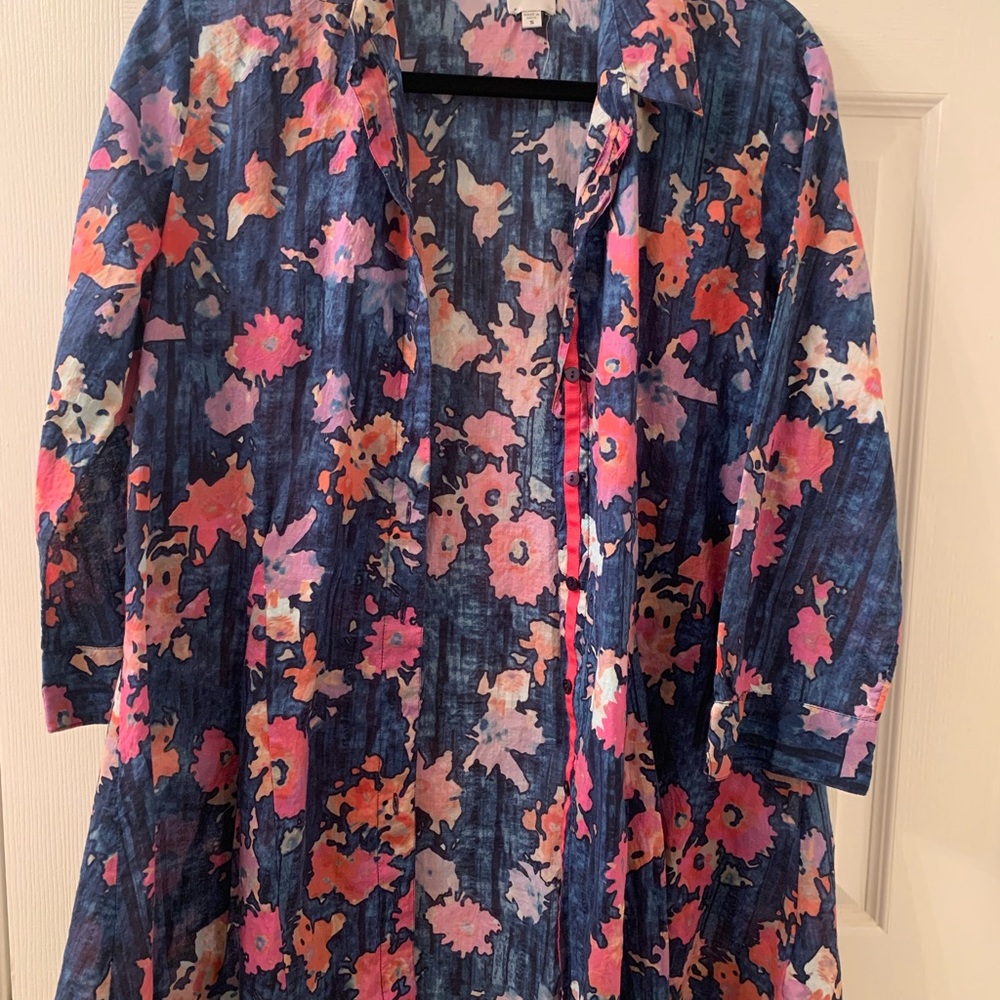Nic+Zoe Floral Patterned Long Sleeve Dress